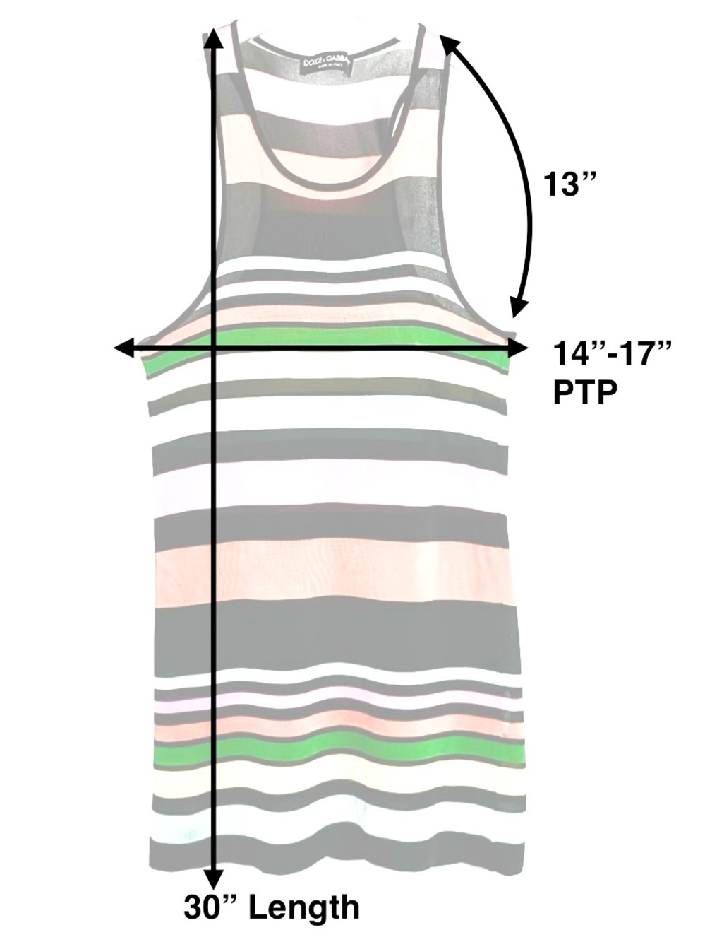 D&G tunic Multicolour Striped Racerback - Picture 4 of 6